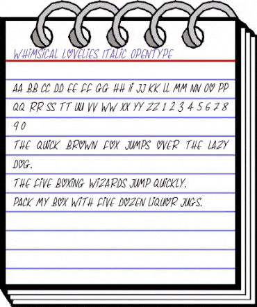 Whimsical Lovelies Italic animated font preview