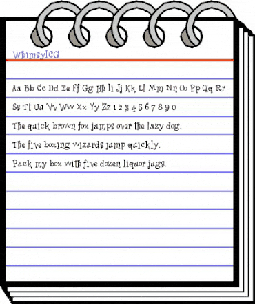 WhimsyICG Regular animated font preview WhimsyICG Regular animated font preview