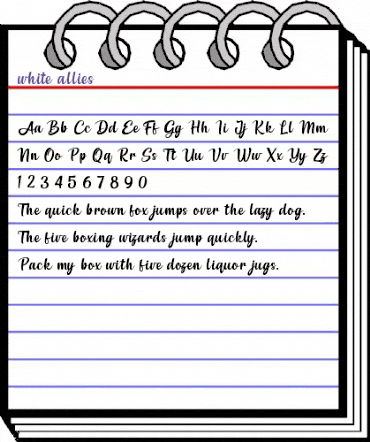 white allies Regular animated font preview