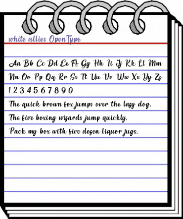 white allies Regular animated font preview