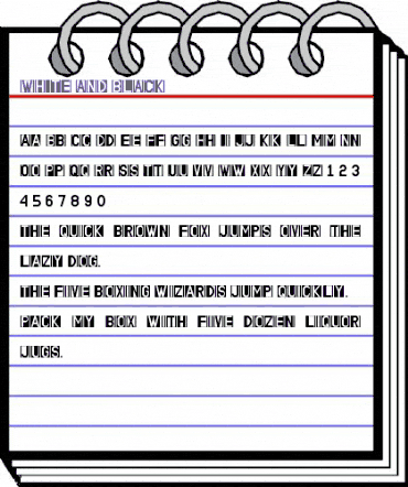 WHITE AND BLACK Regular animated font preview