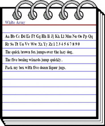 White Army Regular animated font preview