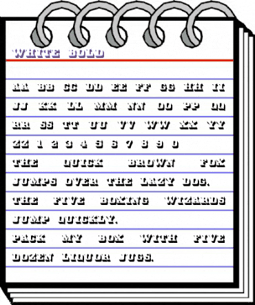 White Bold animated font preview