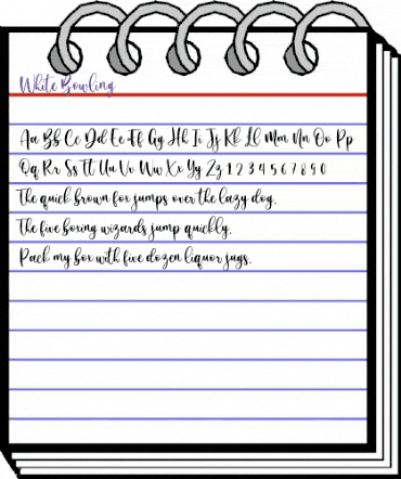 White Bowling Regular animated font preview