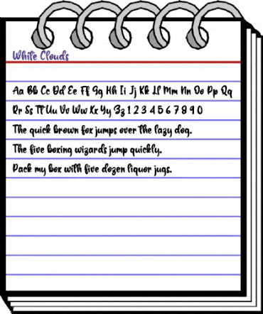 White Clouds Regular animated font preview