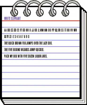 White Elephant Regular animated font preview White Elephant Regular animated font preview