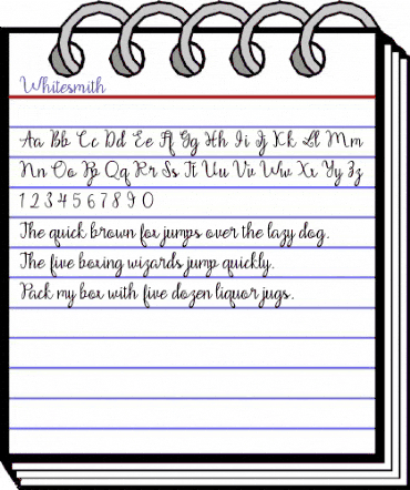 Whitesmith Regular animated font preview