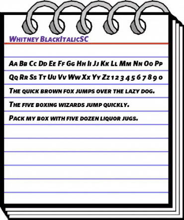 Whitney BlackItalicSC animated font preview Whitney BlackItalicSC animated font preview