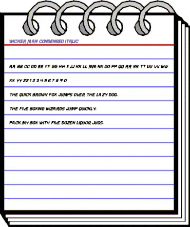 Wicker Man Condensed Italic Condensed Italic animated font preview