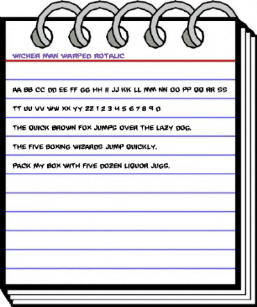 Wicker Man Warped Rotalic Italic animated font preview Wicker Man Warped Rotalic Italic animated font preview