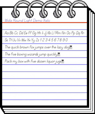 Wida Round Light Demo Italic animated font preview Wida Round Light Demo Italic animated font preview