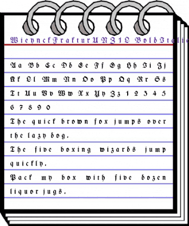 WieynckFrakturUNZ1L Bold Italic animated font preview