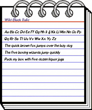 Wild Black Italic Wild Black Italic animated font preview