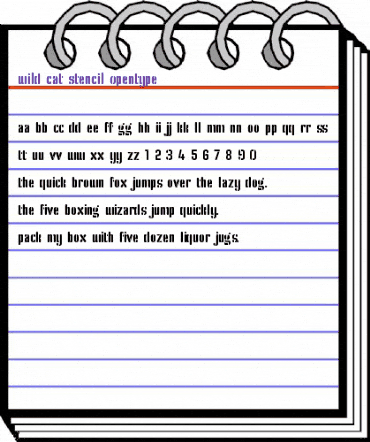 Wild Cat Stencil Regular animated font preview