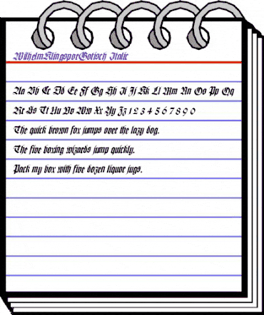 WilhelmKlingsporGotisch Italic Regular animated font preview