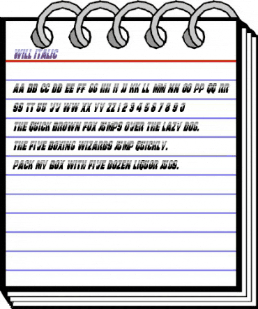 Will Italic Regular animated font preview Will Italic Regular animated font preview