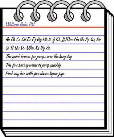 Willona Italic - PU Italic animated font preview