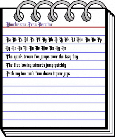 Winchester Free Regular animated font preview