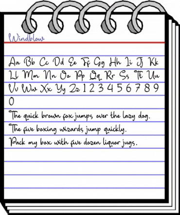 Windblow Regular animated font preview