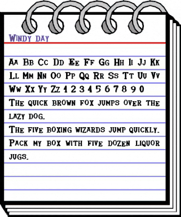 Windy day Regular animated font preview