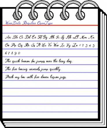 Wine Date Regular animated font preview