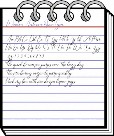 Winston Andrews Regular animated font preview