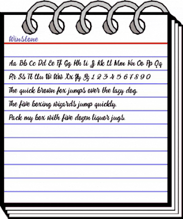 Winstone Regular animated font preview