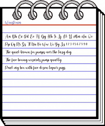 Winstonia Regular animated font preview