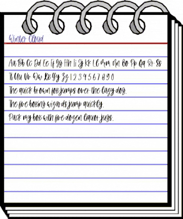 Winter Cloud Regular animated font preview