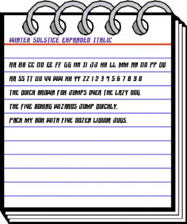 Winter Solstice Expanded Italic Expanded Italic animated font preview