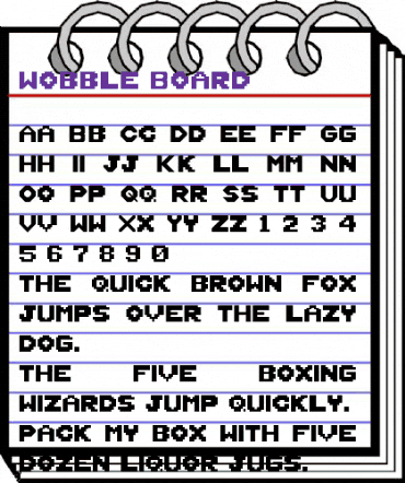 Wobble Board Regular animated font preview