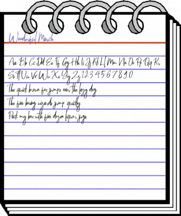 Wonderful March Regular animated font preview