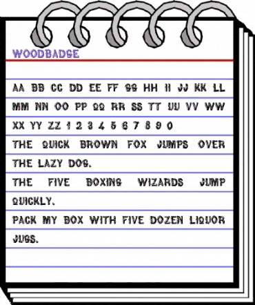 Woodbadge Regular animated font preview