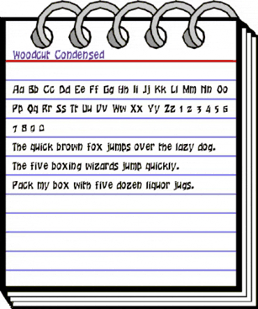 Woodcut-Condensed Normal animated font preview Woodcut-Condensed Normal animated font preview