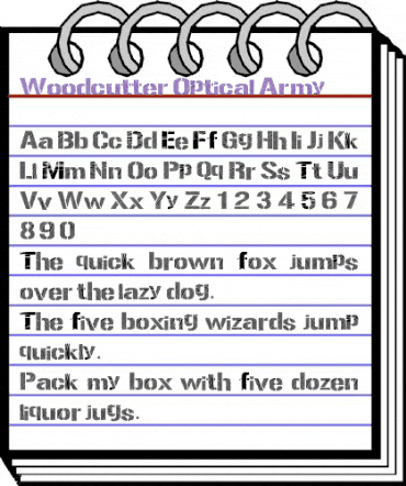 Woodcutter Optical Army Regular animated font preview Woodcutter Optical Army Regular animated font preview