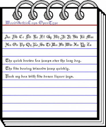 WoodGothicCaps Regular animated font preview