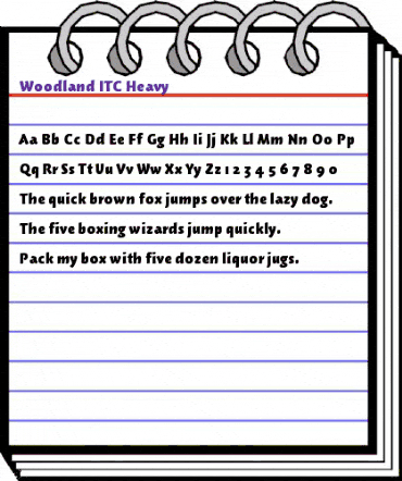 Woodland ITC Heavy animated font preview Woodland ITC Heavy animated font preview