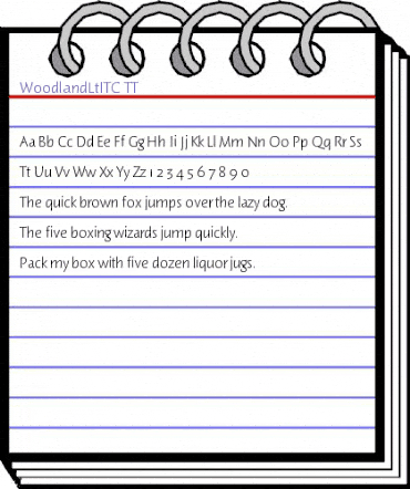 WoodlandLtITC TT Regular animated font preview
