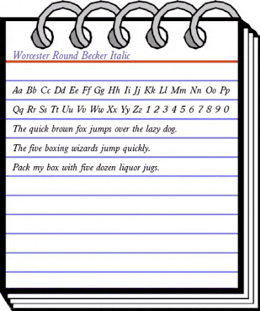 Worcester Round Becker Italic animated font preview Worcester Round Becker Italic animated font preview