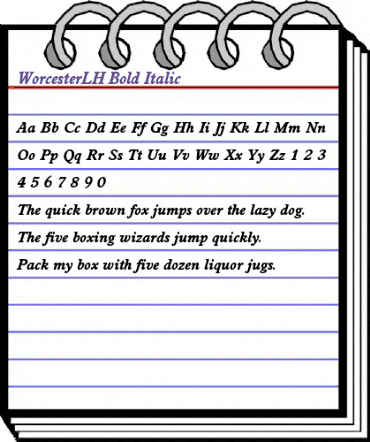 WorcesterLH Bold Italic animated font preview WorcesterLH Bold Italic animated font preview