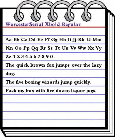 WorcesterSerial-Xbold Regular animated font preview