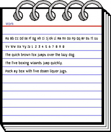 WOrk Regular animated font preview