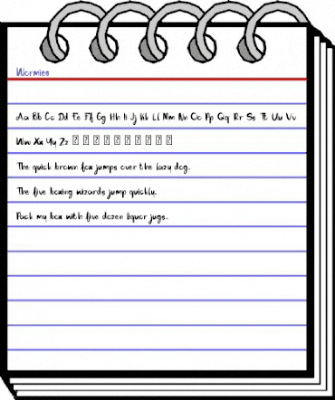 Wormies Regular animated font preview