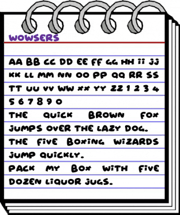 Wowsers Regular animated font preview