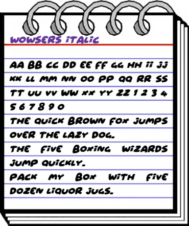 Wowsers Italic animated font preview