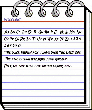Wreckout Regular animated font preview