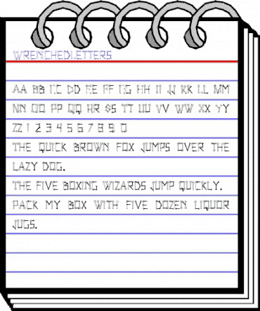 WrenchedLetters Regular animated font preview
