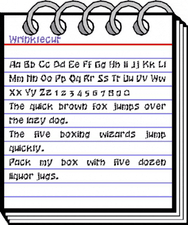 Wrinklecut Regular animated font preview