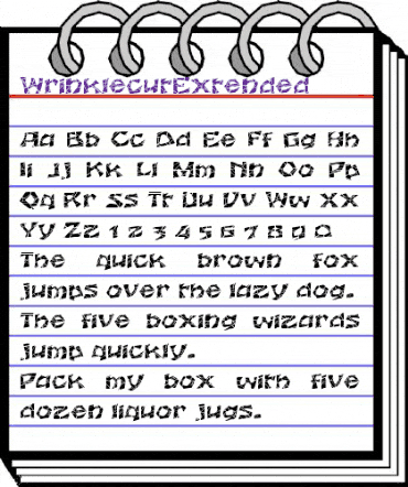 WrinklecutExtended Regular animated font preview