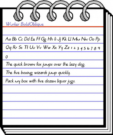 Wurker BoldOblique animated font preview Wurker BoldOblique animated font preview